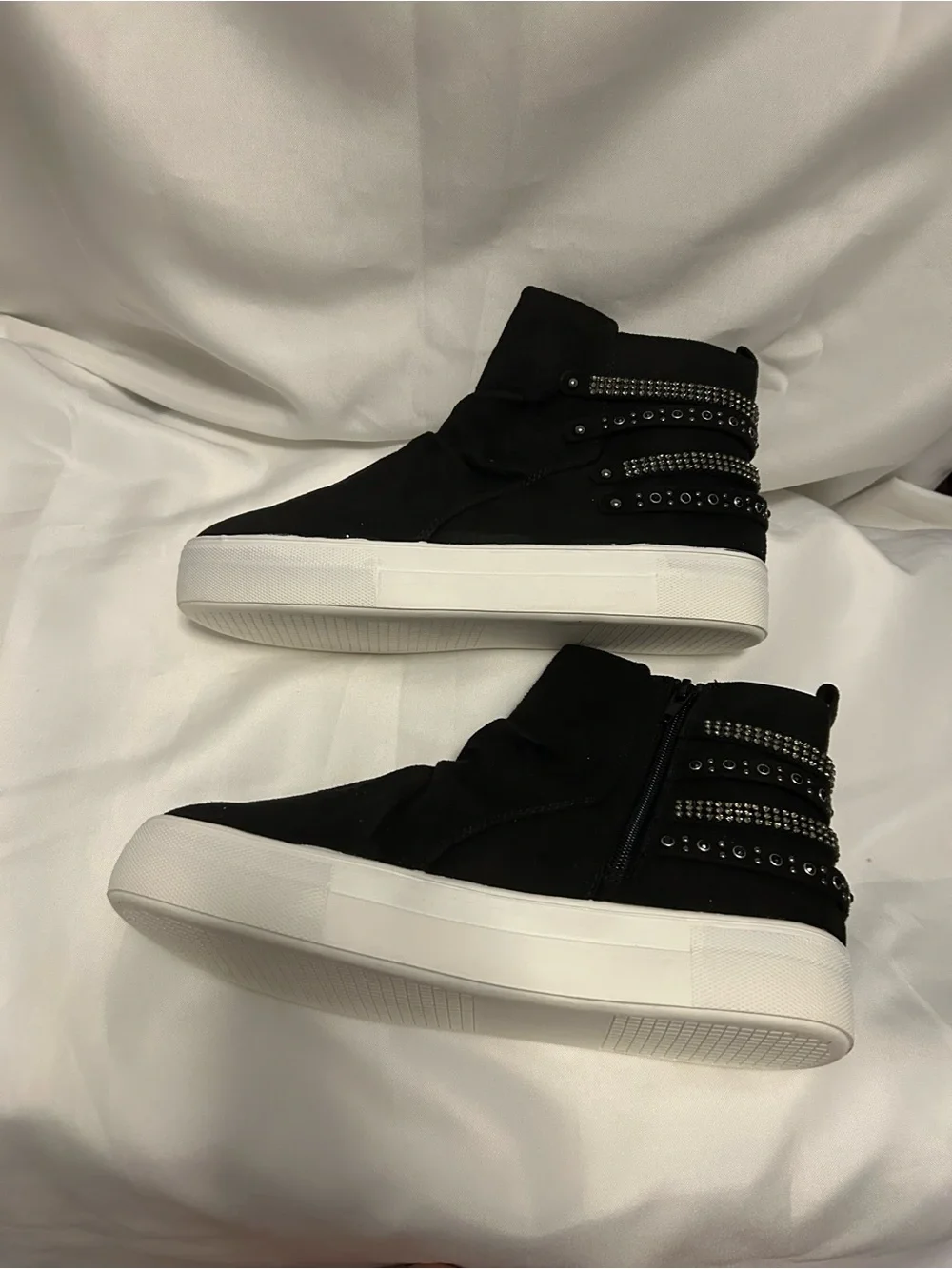 Not Rated Black High-Top Slip-On Sneaker with Studded Straps